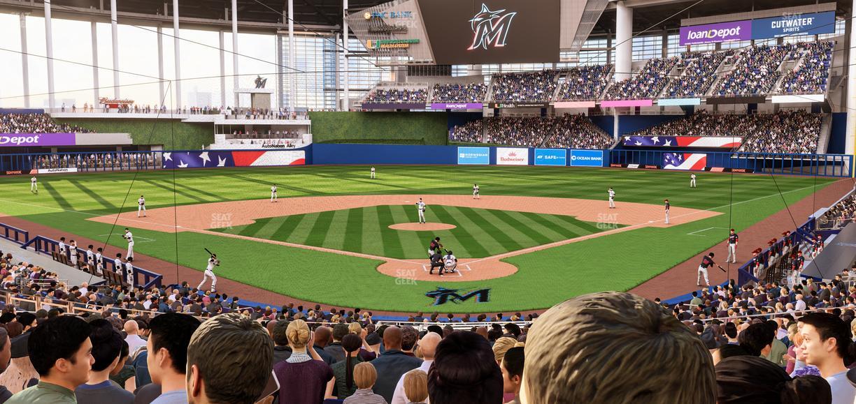 loanDepot park - Section Home Plate Box 15 Seat View