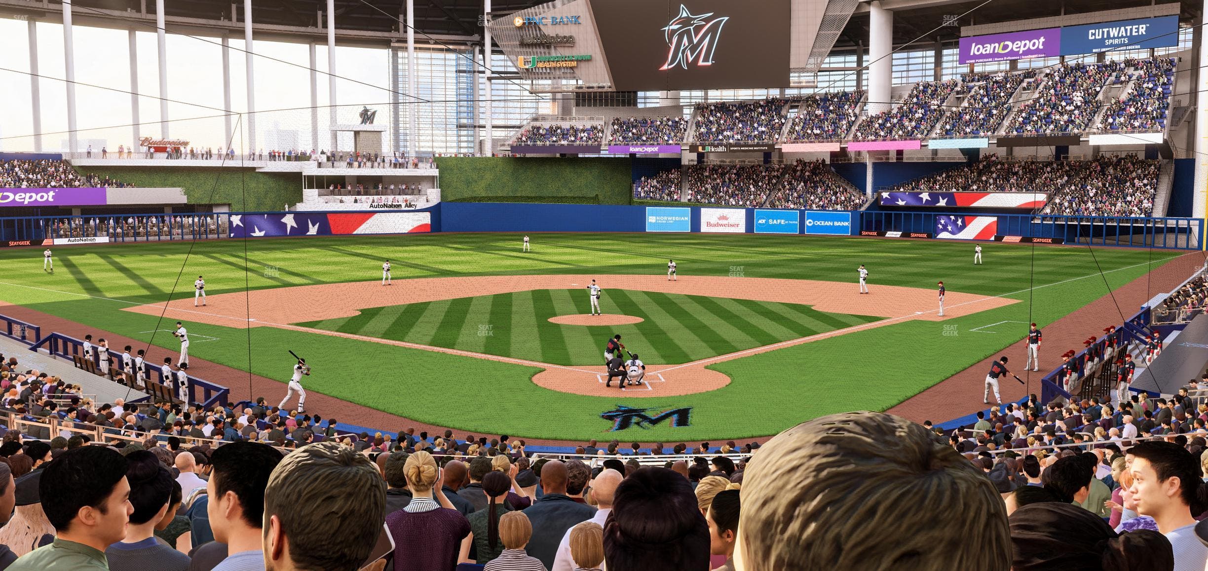 loanDepot park - Section Home Plate Box 15 Seat View