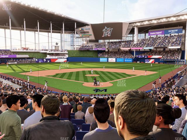 loanDepot park - Section Home Plate Box 15 Seat View