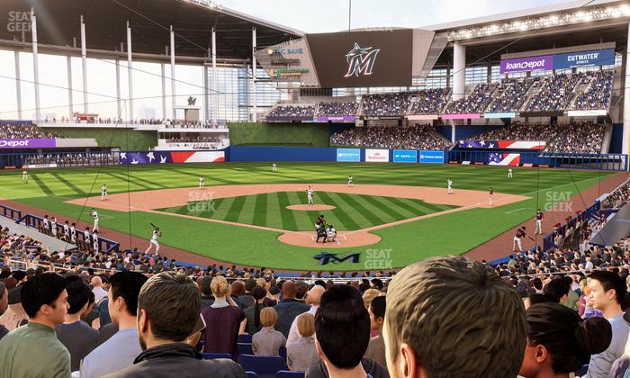 loanDepot park - Section Home Plate Box 15 Seat View