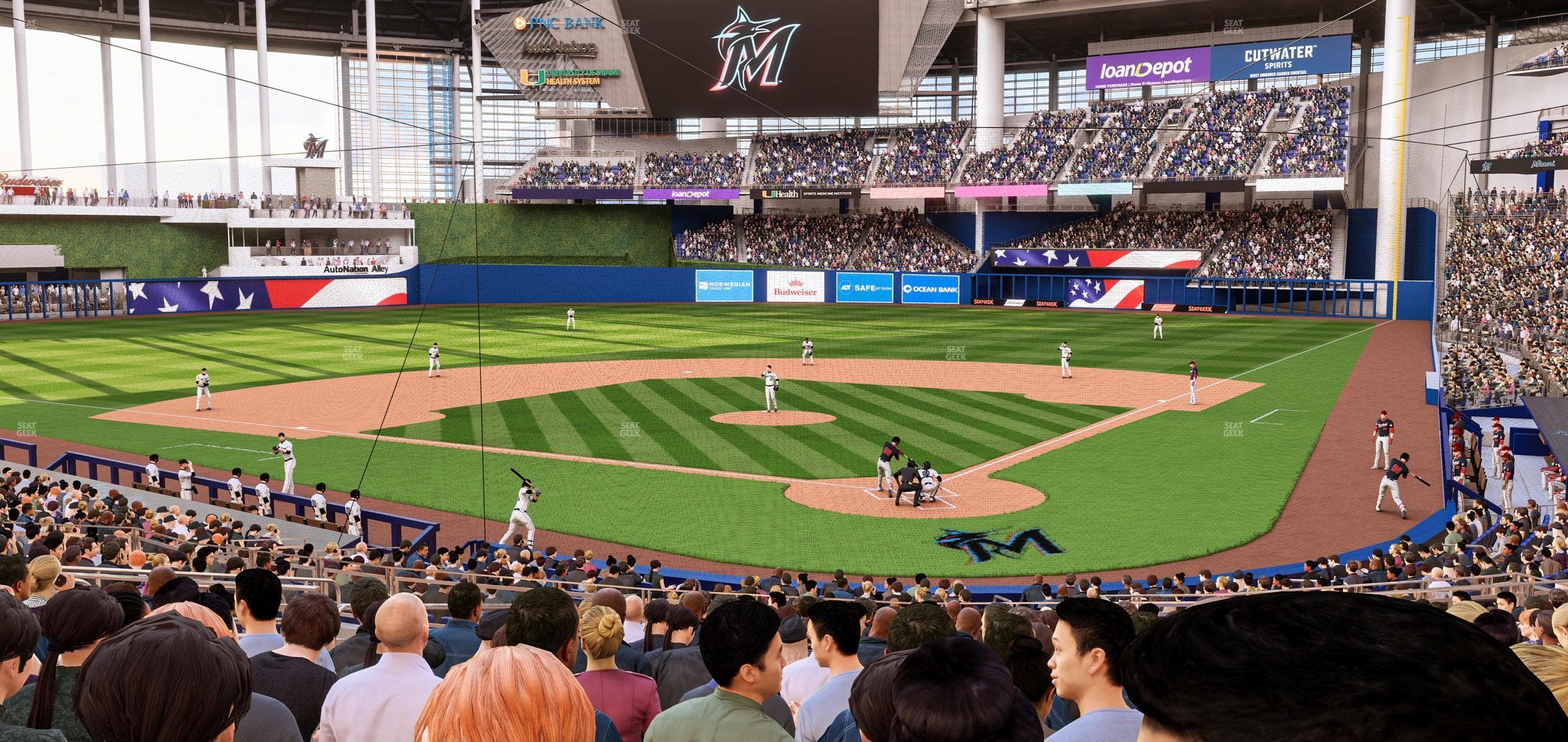 loanDepot park - Section Home Plate Box 16 Seat View