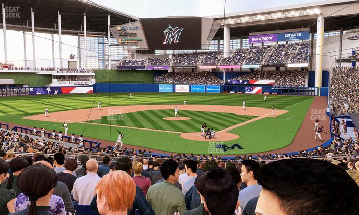 loanDepot park - Section Home Plate Box 16 Seat View