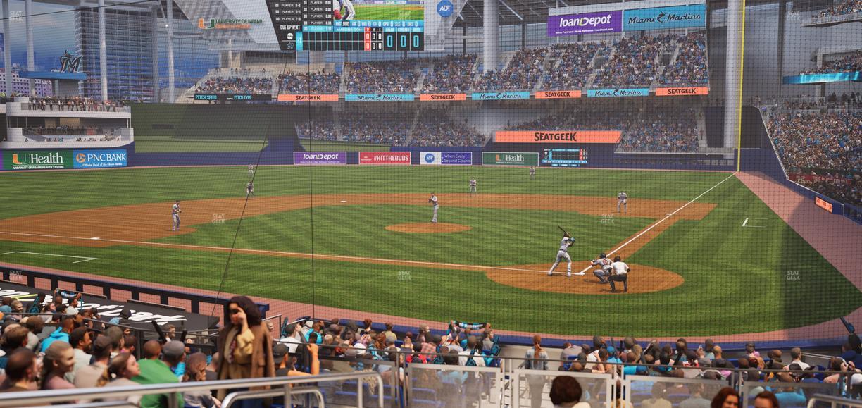 loanDepot park - Section Home Plate Box 17 Seat View
