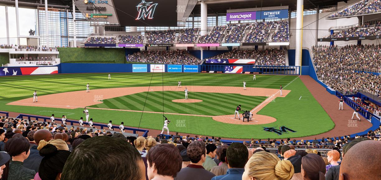 loanDepot park - Section Home Plate Box 17 Seat View