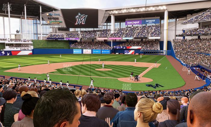 loanDepot park - Section Home Plate Box 17 Seat View