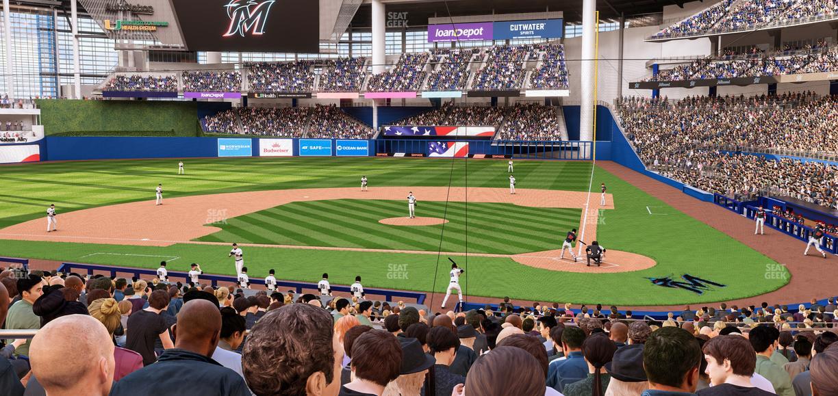 loanDepot park - Section Home Plate Box 18 Seat View