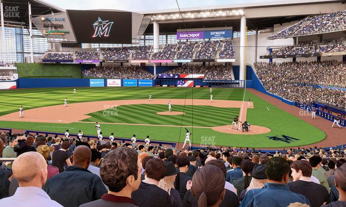 loanDepot park - Section Home Plate Box 18 Seat View