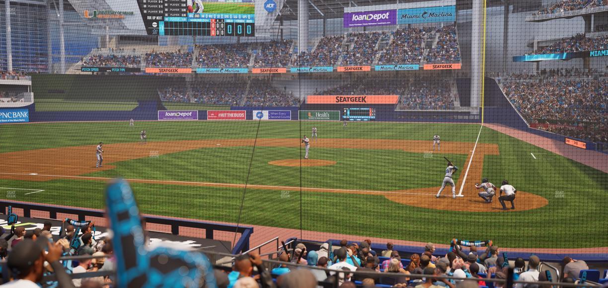 loanDepot park - Section Home Plate Box 18 Seat View