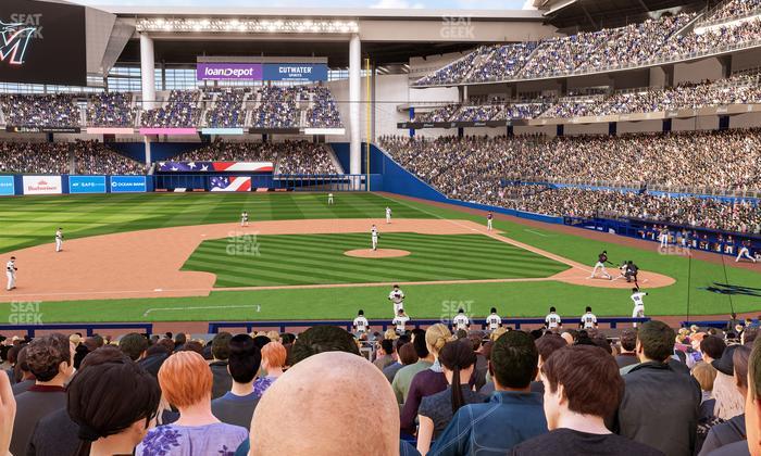 loanDepot park - Section Home Plate Box 20 Seat View