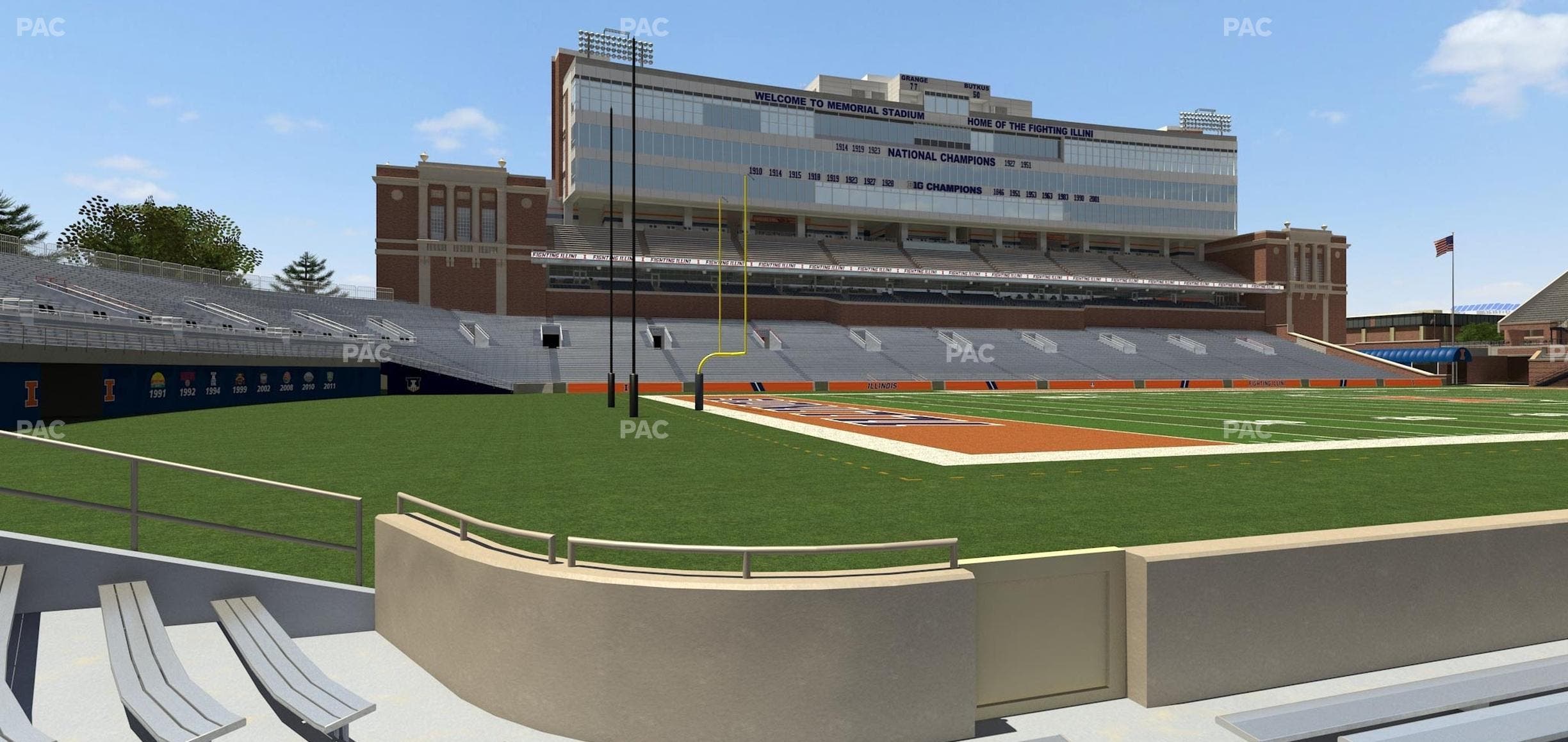 Memorial Stadium - IL - Section 110 Seat View