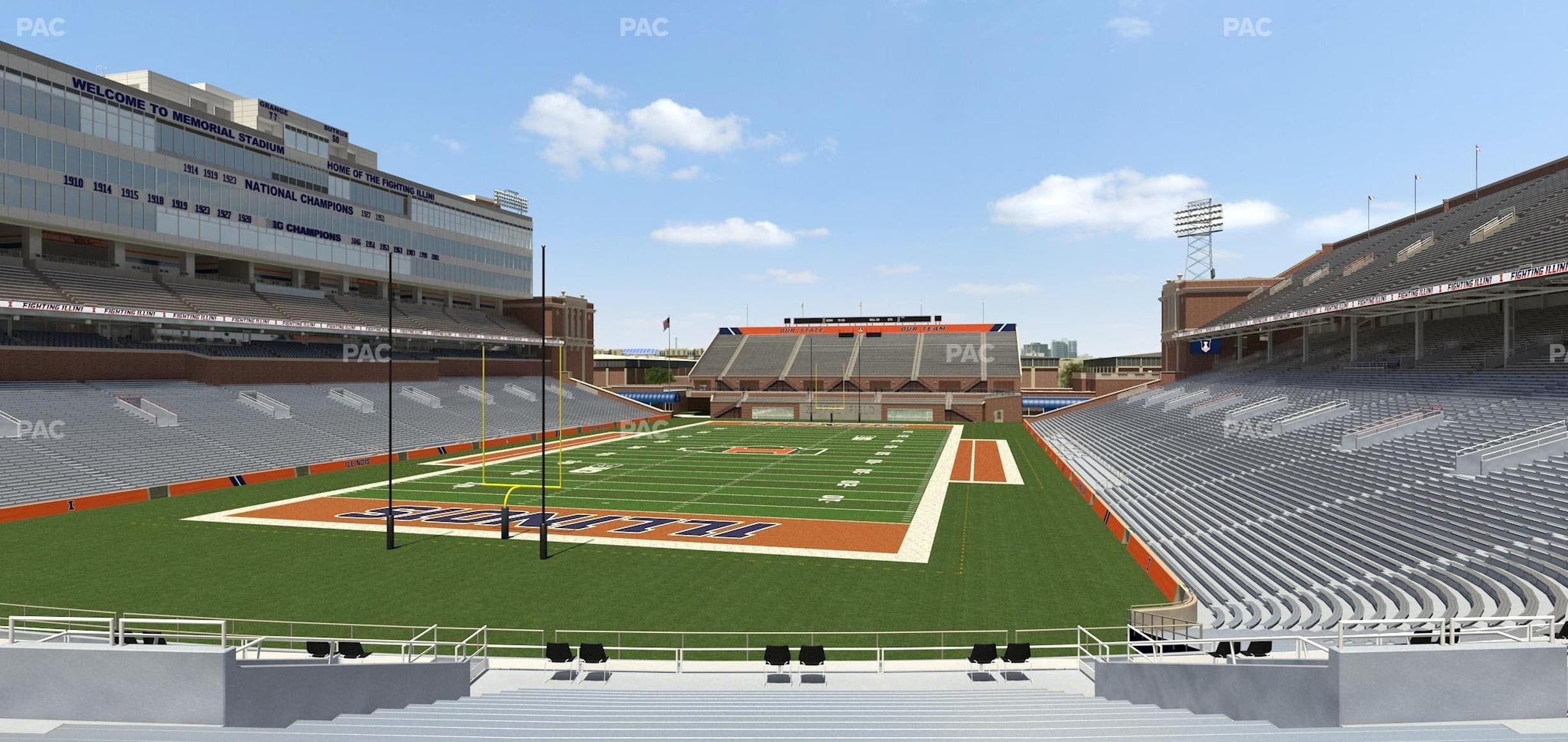 Memorial Stadium - IL - Section 114 Seat View