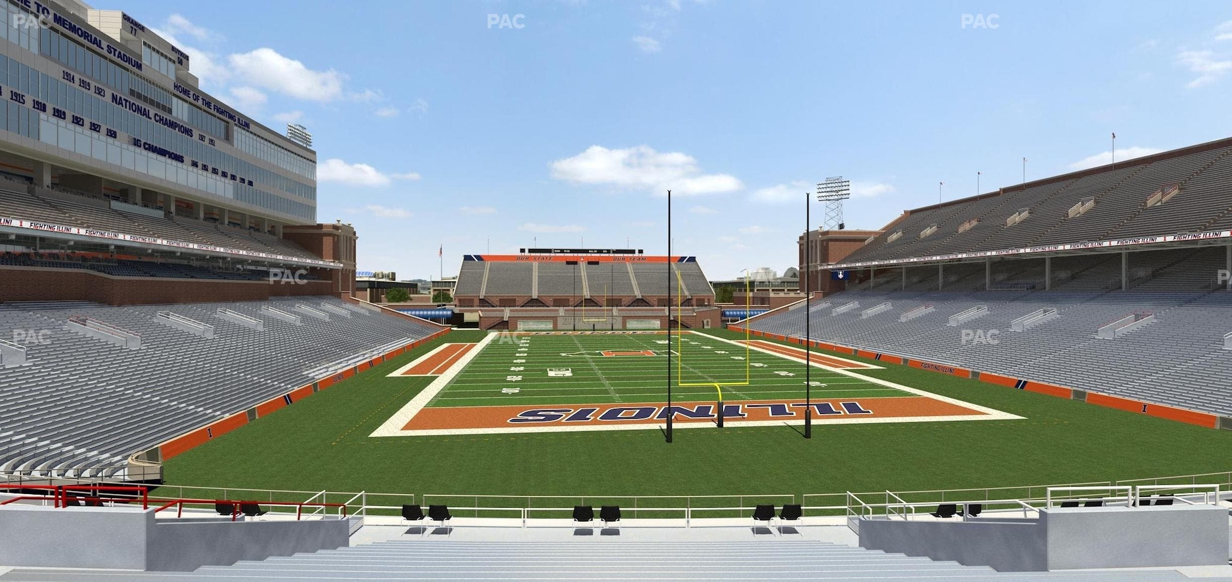 Memorial Stadium - IL - Section 117 Seat View
