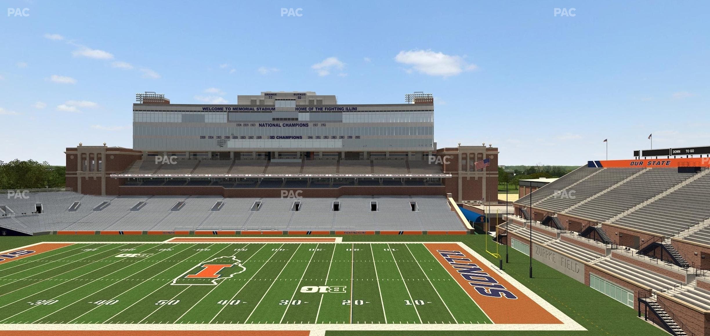 Memorial Stadium - IL - Section 203 Seat View