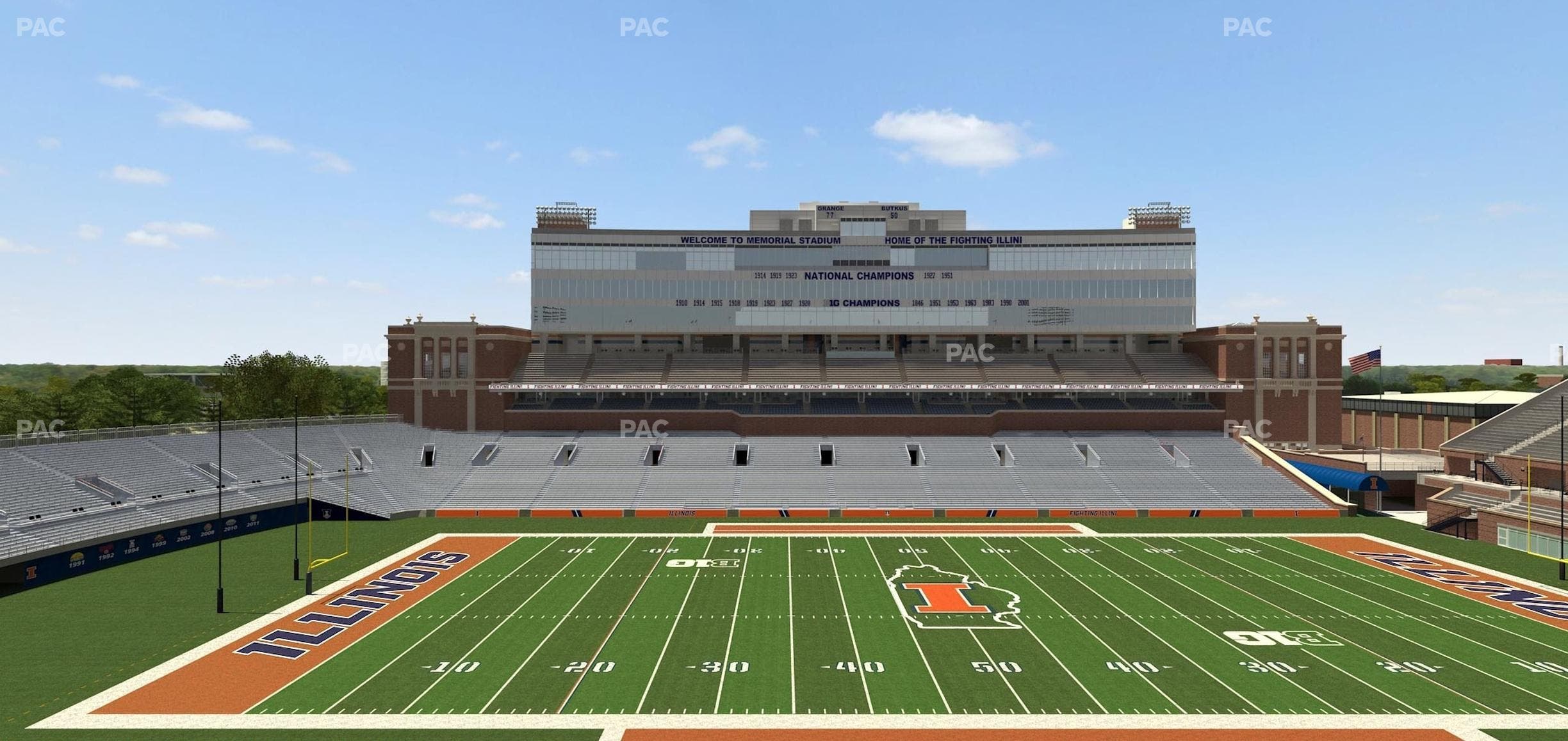 Memorial Stadium - IL - Section 206 Seat View