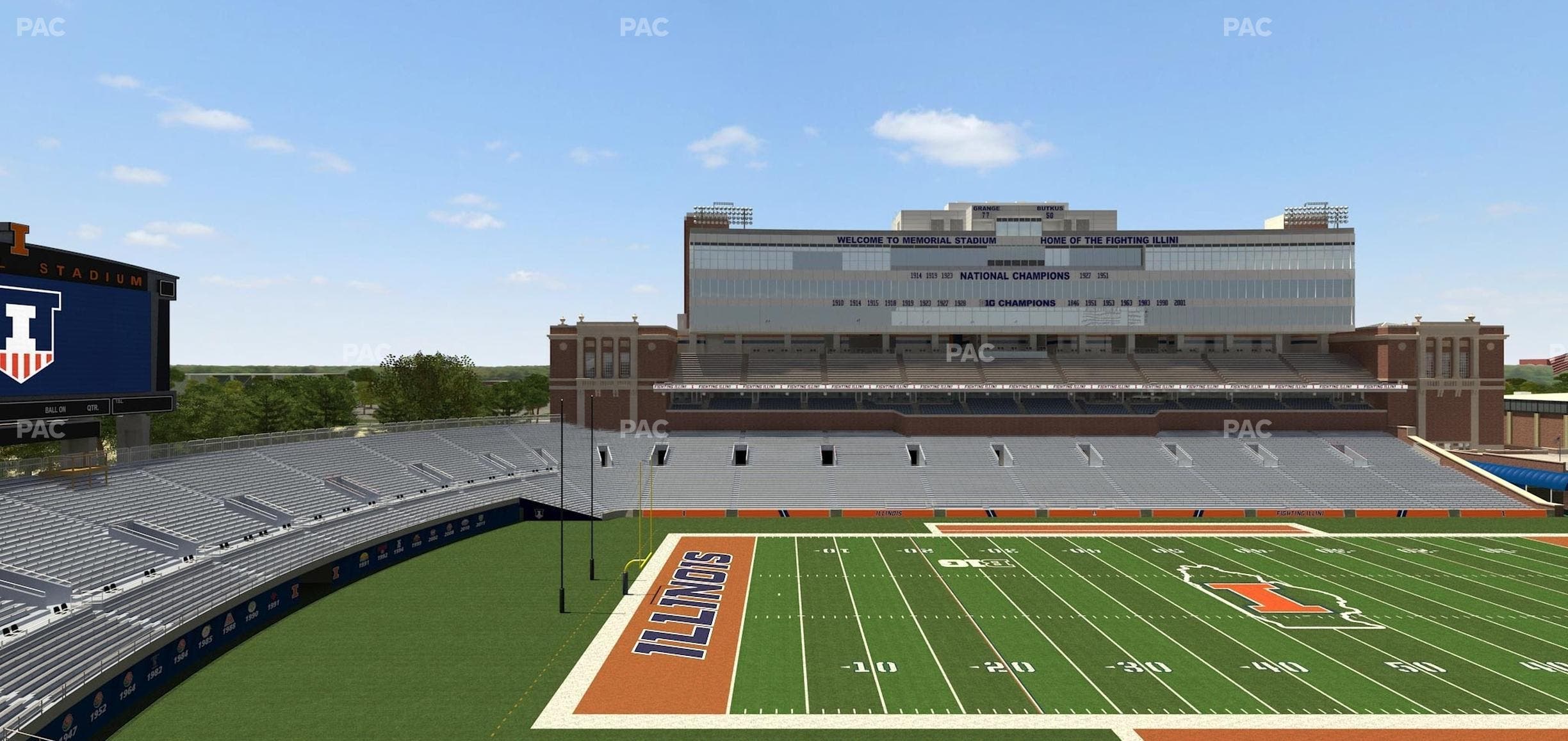Memorial Stadium - IL - Section 208 Seat View