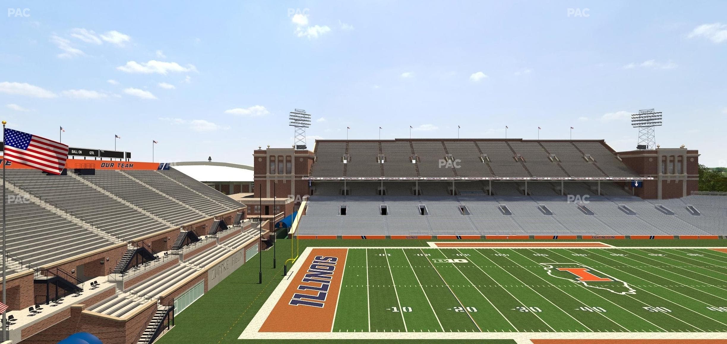 Memorial Stadium - IL - Section 230 Seat View