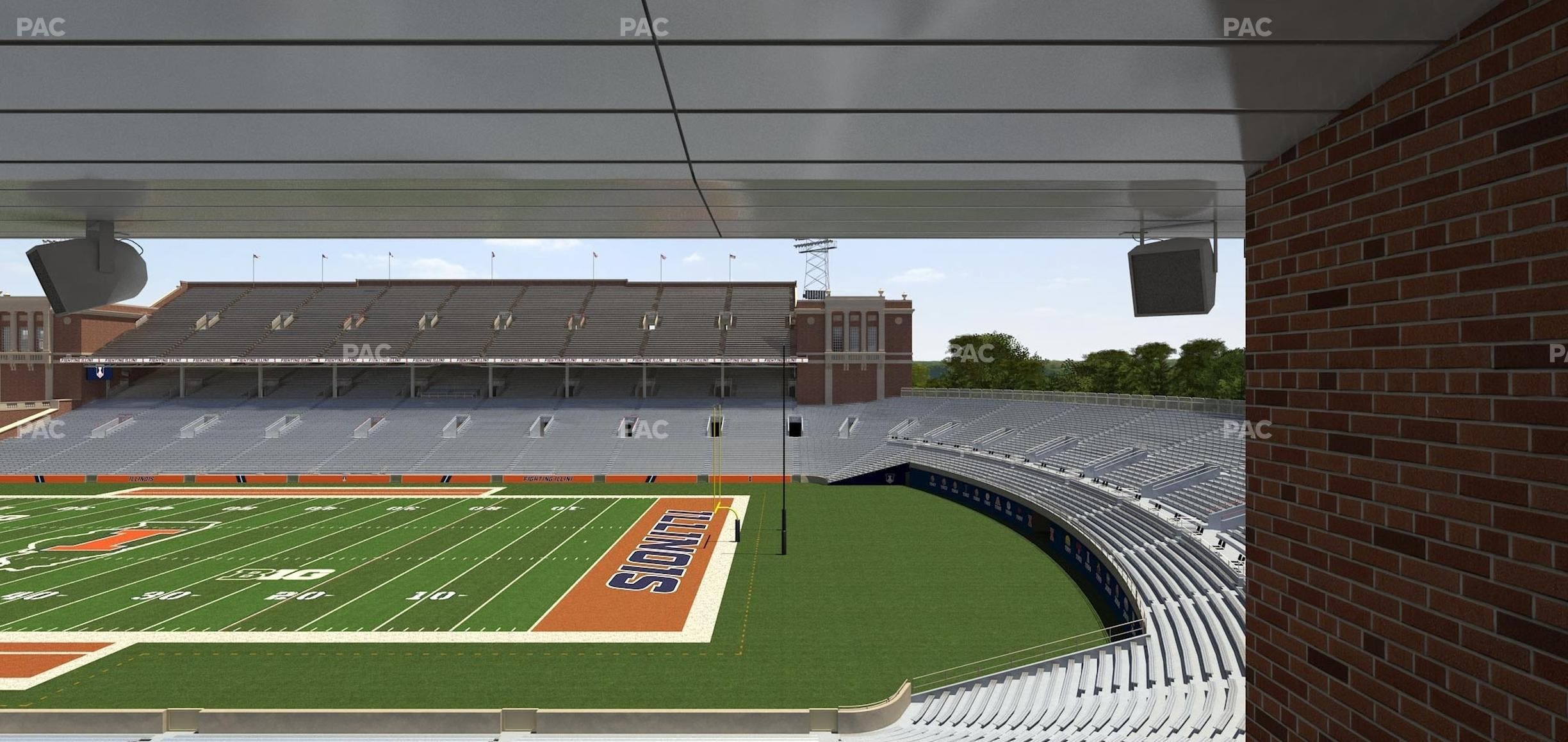 Memorial Stadium - IL - Section Colonnades Club 301 Seat View