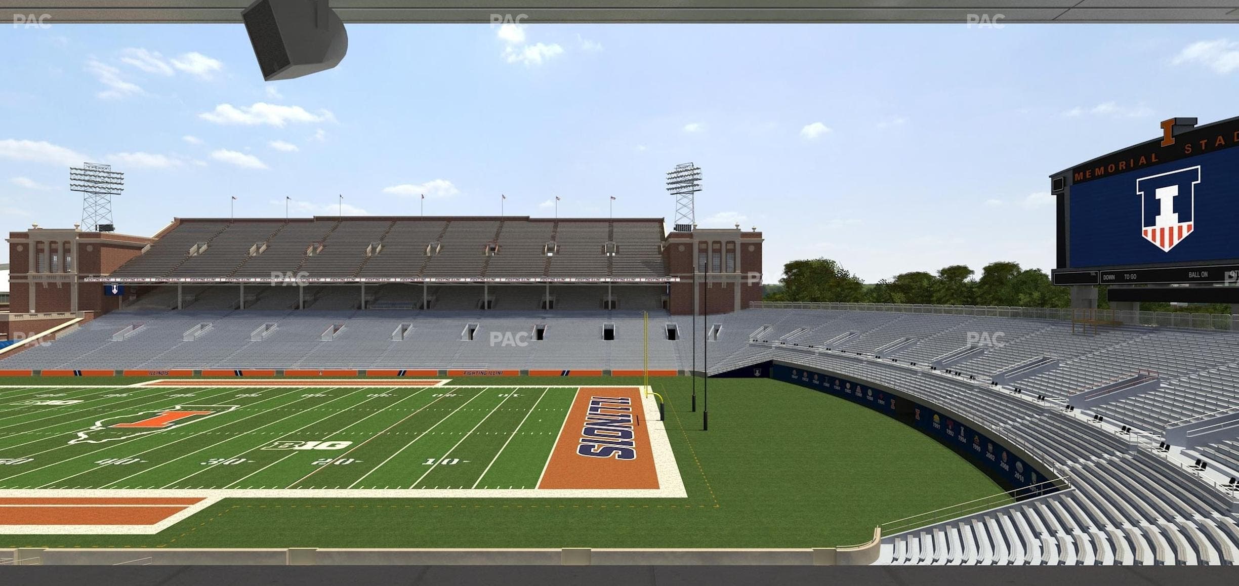 Memorial Stadium - IL - Section Colonnades Club 302 Seat View