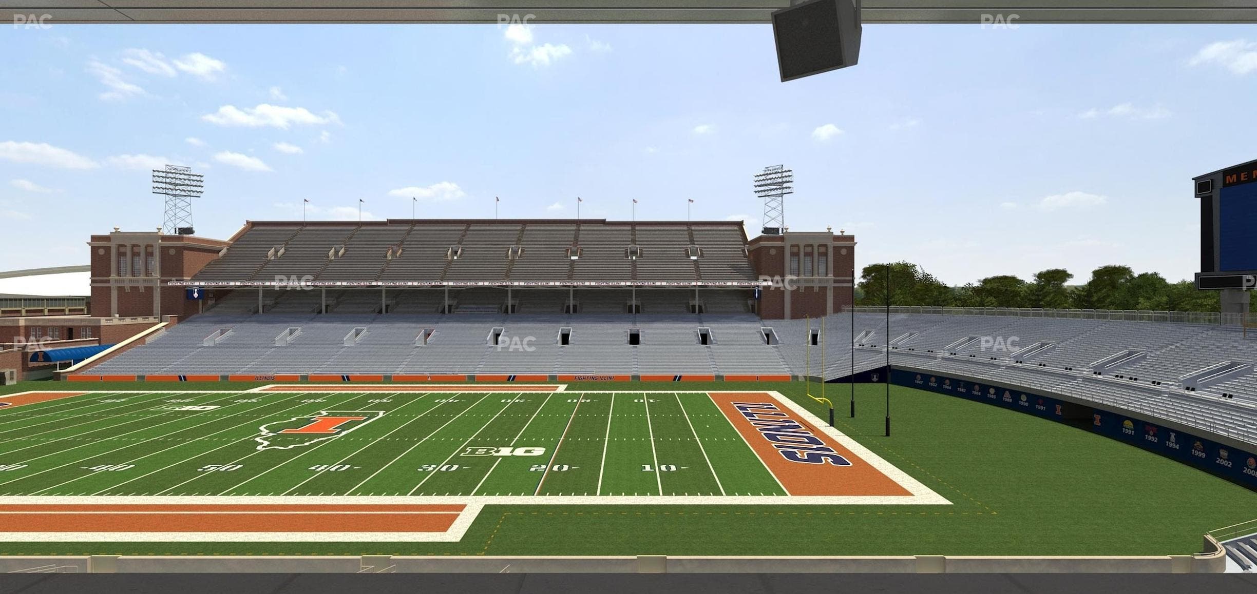 Memorial Stadium - IL - Section Colonnades Club 304 Seat View