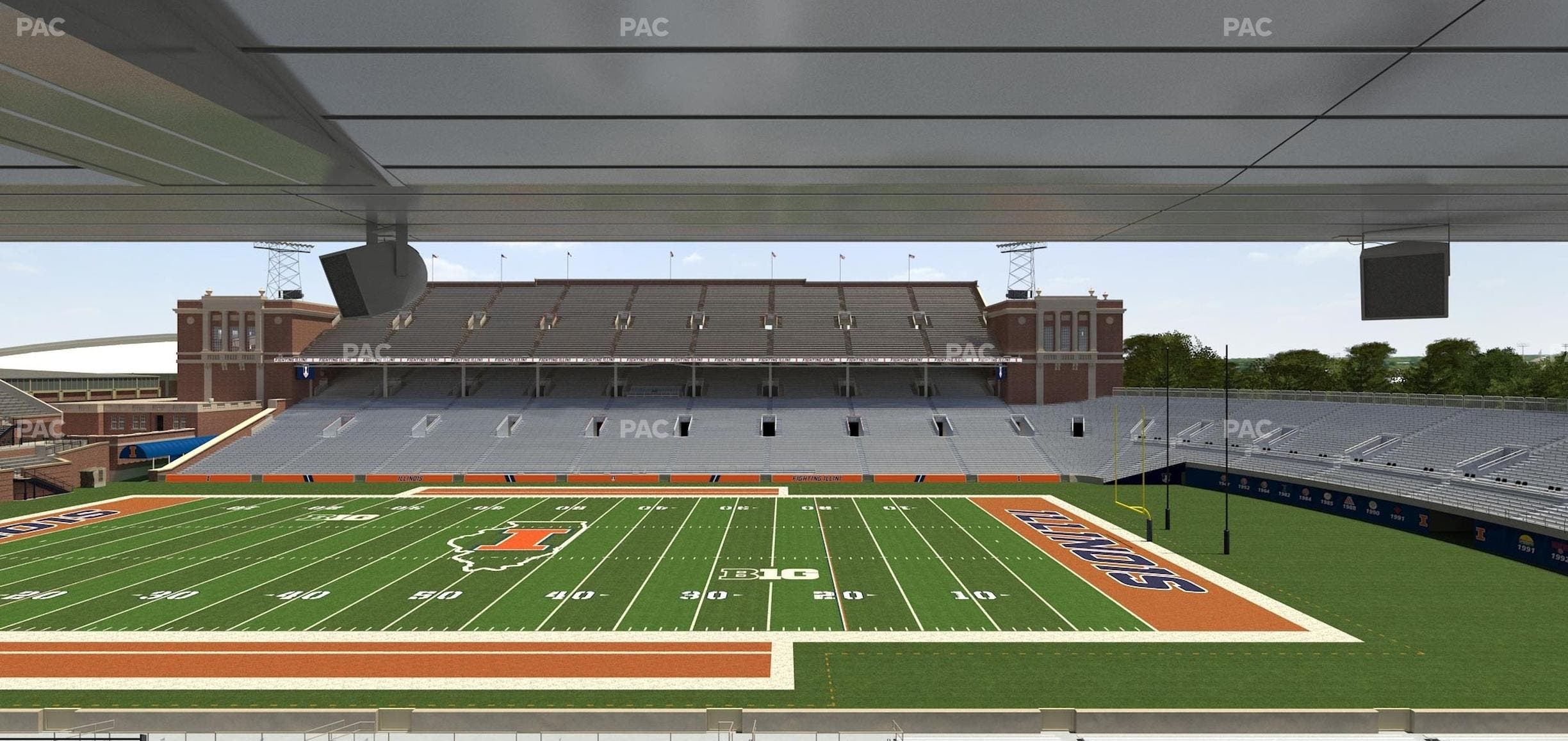 Memorial Stadium - IL - Section Colonnades Club 305 Seat View