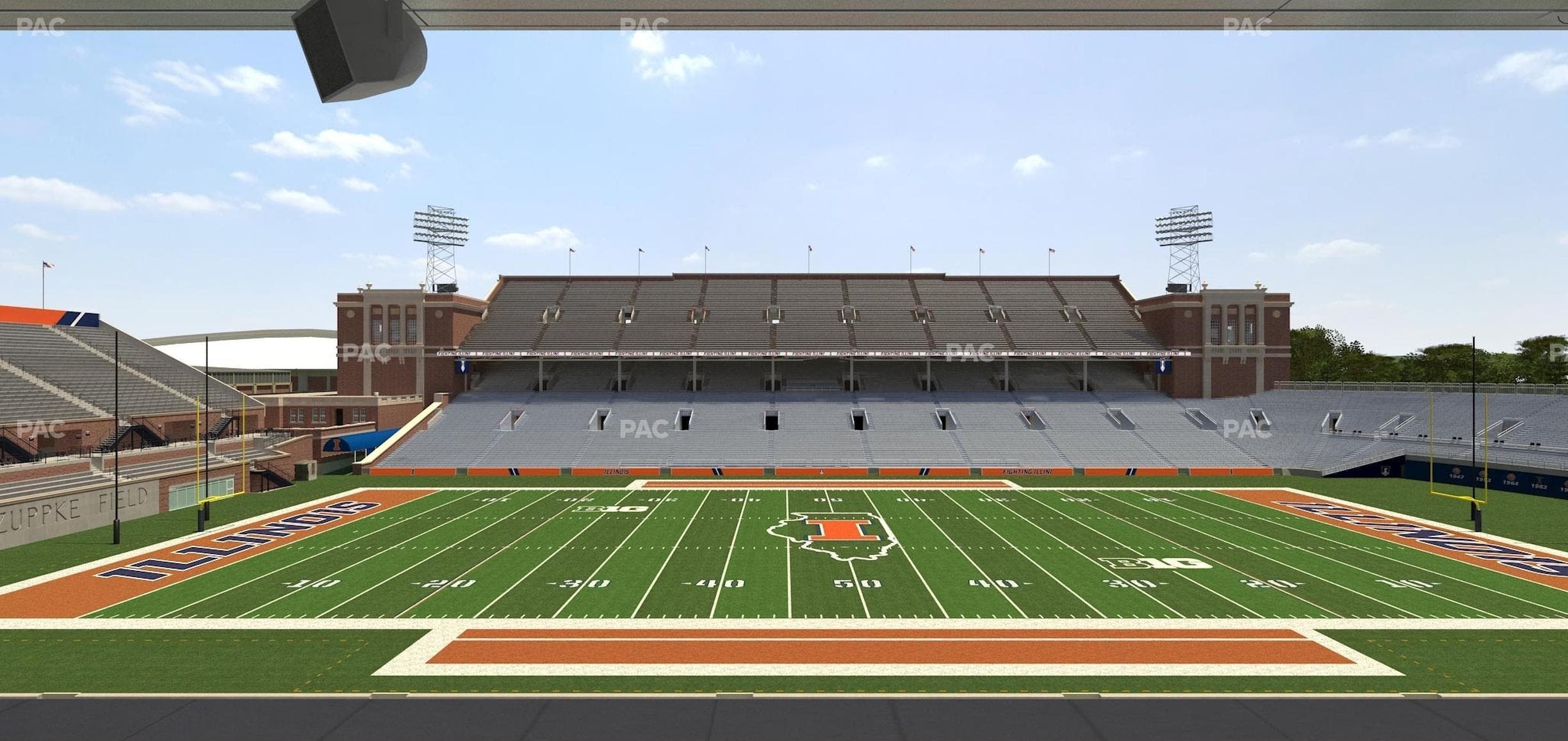 Memorial Stadium - IL - Section Colonnades Club 308 Seat View