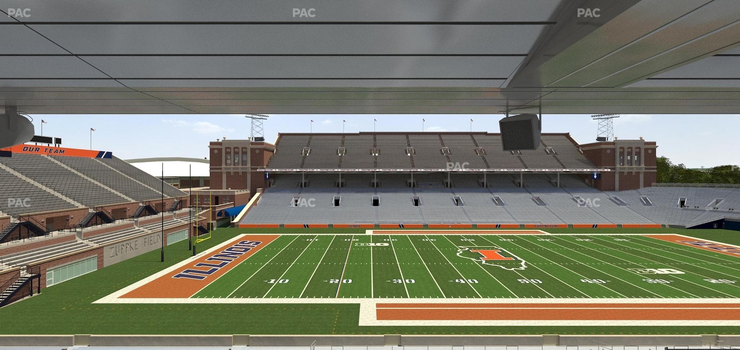Memorial Stadium - IL - Section Colonnades Club 310 Seat View