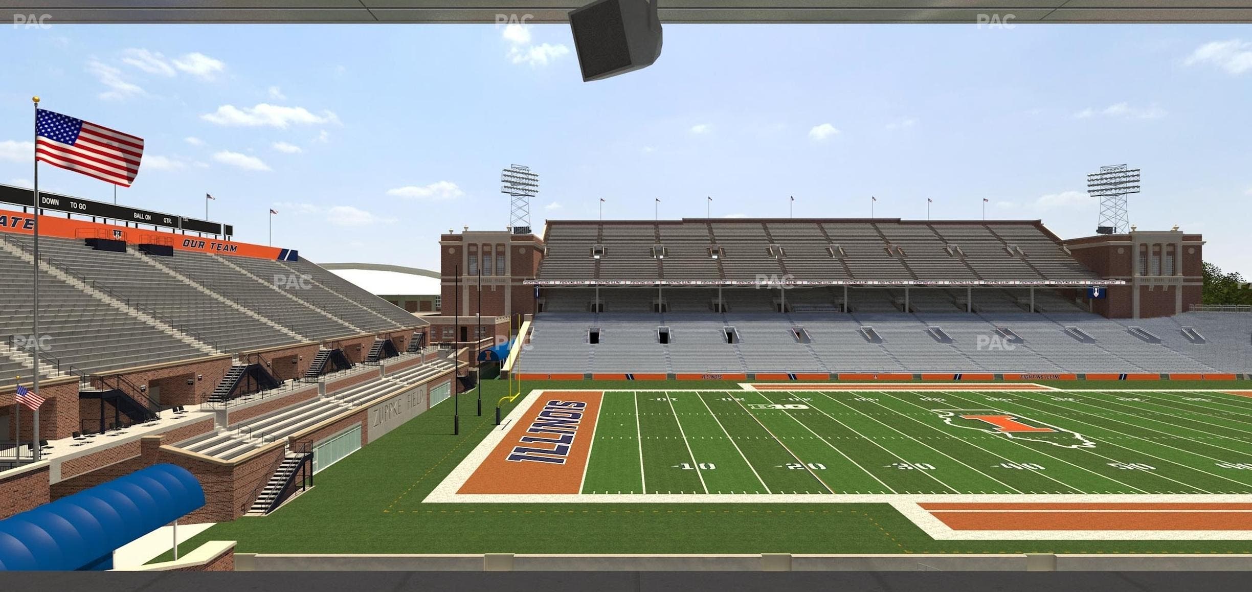 Memorial Stadium - IL - Section Colonnades Club 312 Seat View