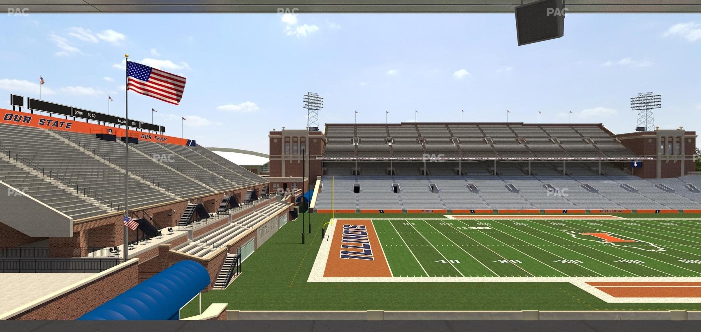 Memorial Stadium - IL - Section Colonnades Club 313 Seat View
