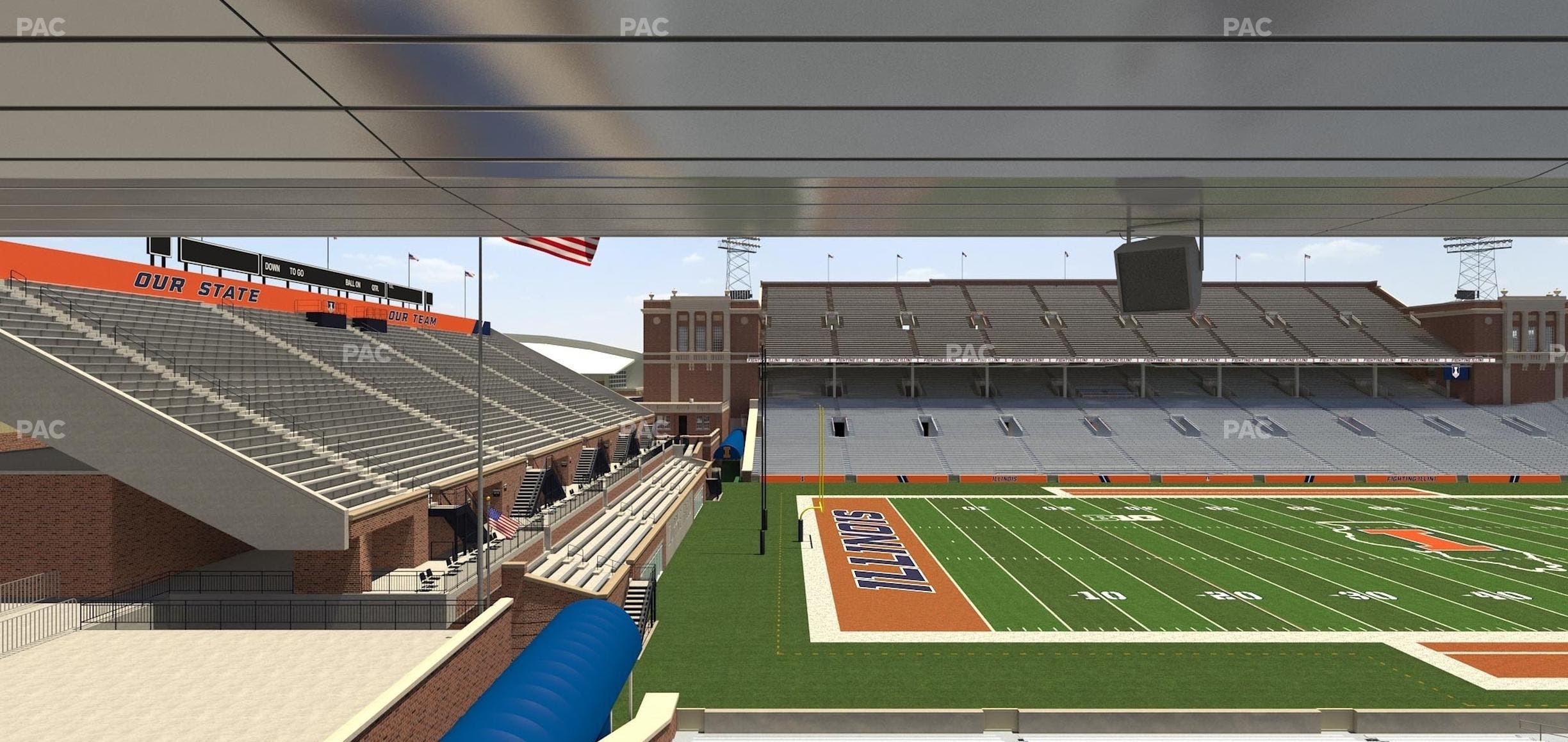 Memorial Stadium - IL - Section Colonnades Club 314 Seat View