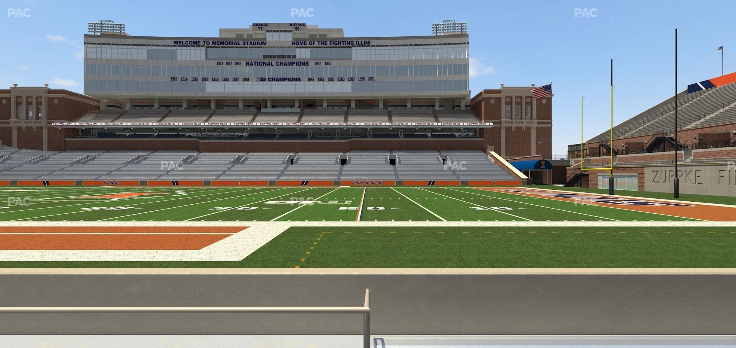 Memorial Stadium - IL - Section Front 103 Seat View
