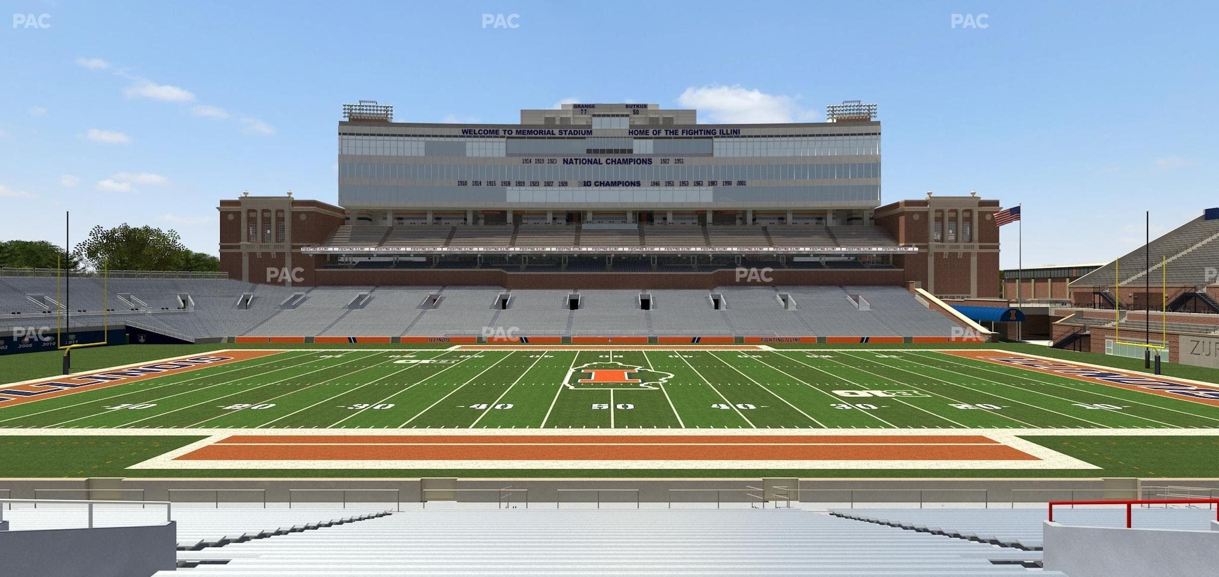 Memorial Stadium - IL - Section Front 105 Seat View