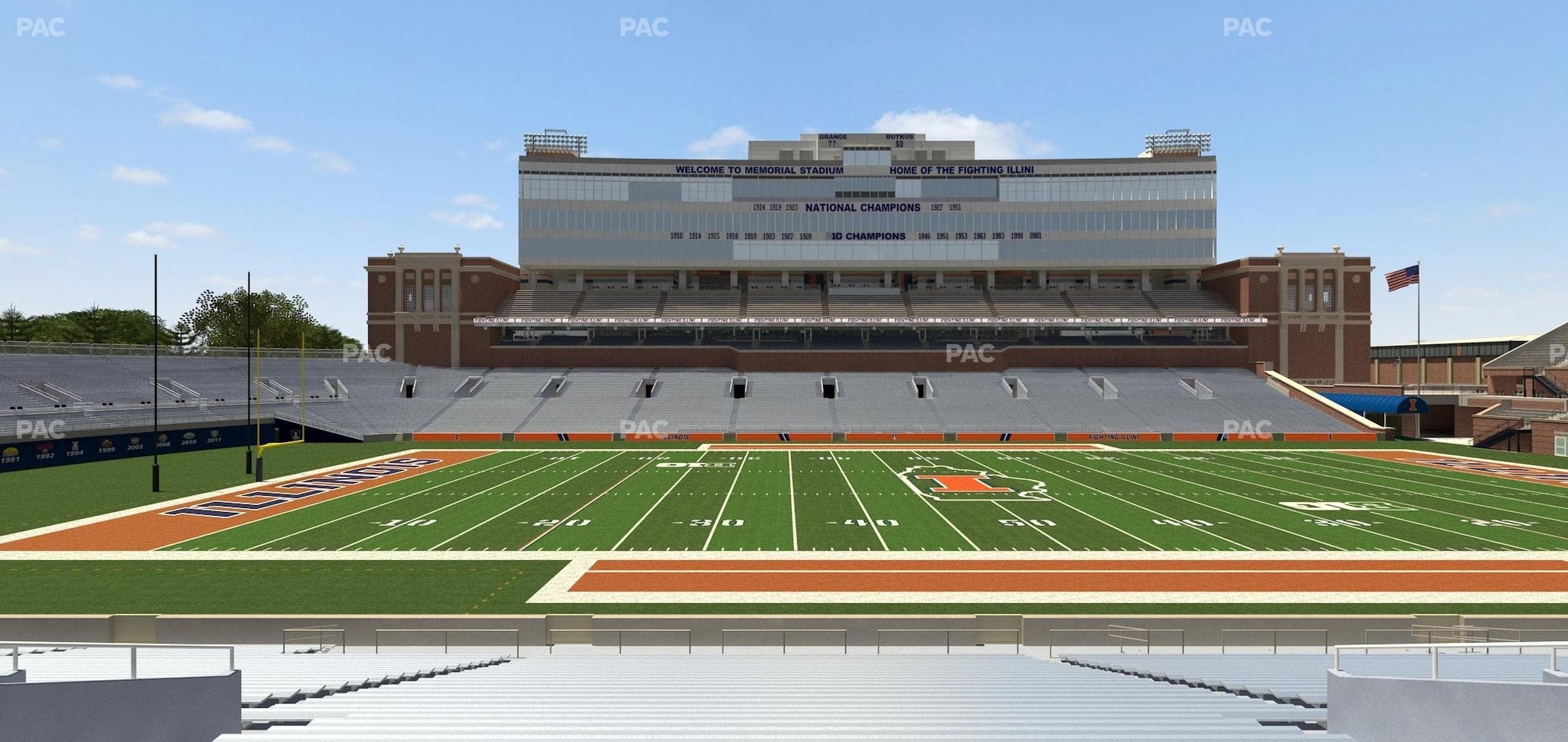 Memorial Stadium - IL - Section Front 106 Seat View