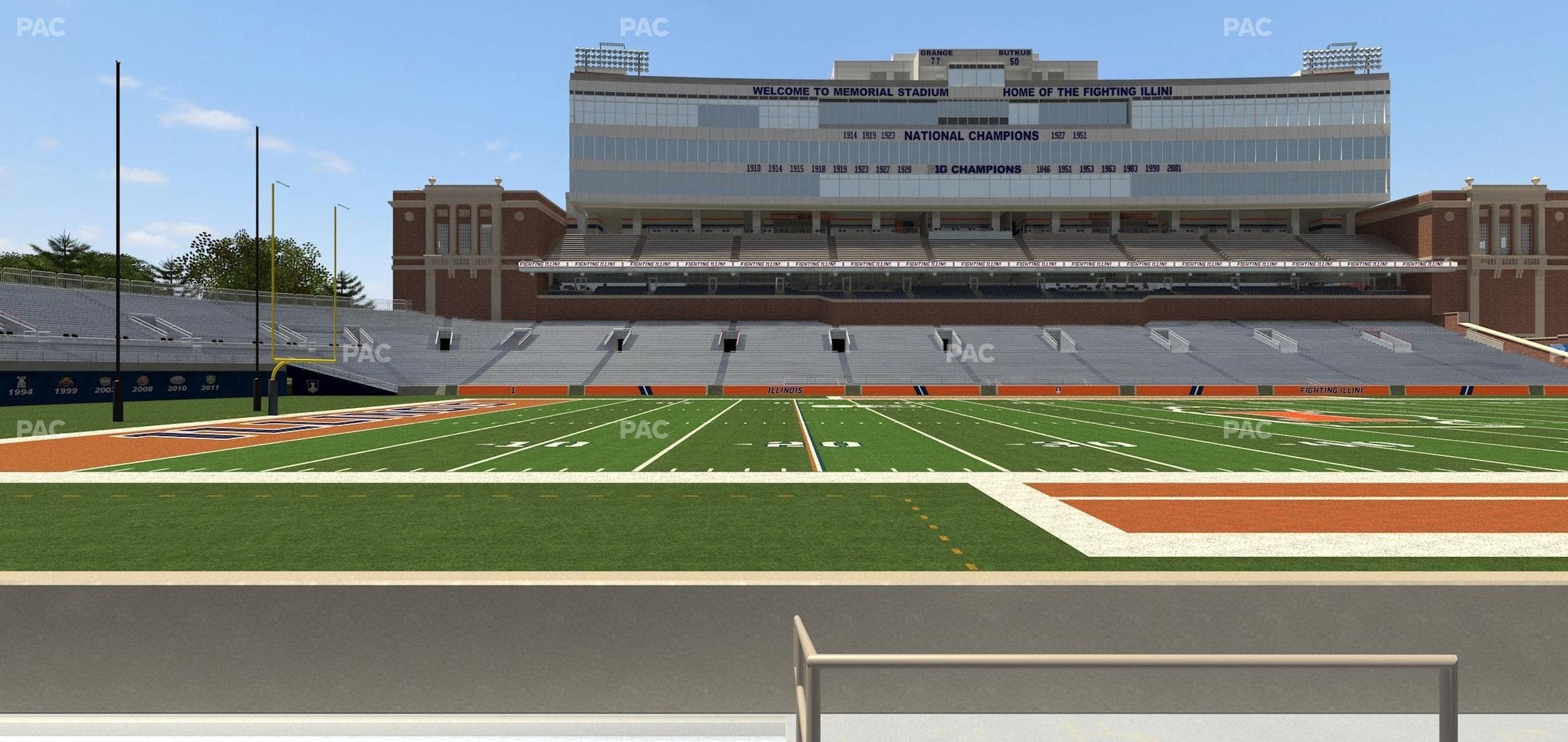 Memorial Stadium - IL - Section Front 107 Seat View