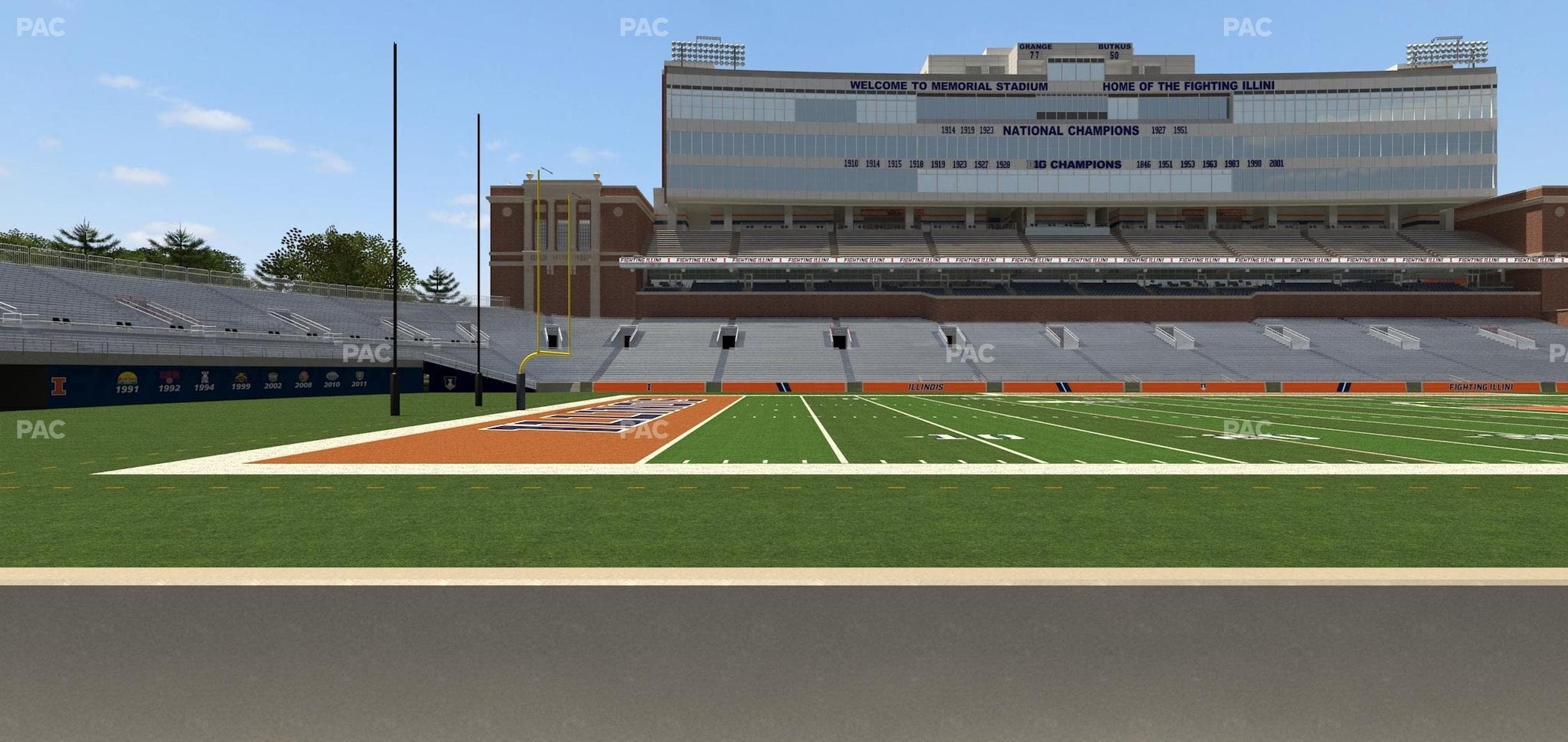 Memorial Stadium - IL - Section Front 108 Seat View