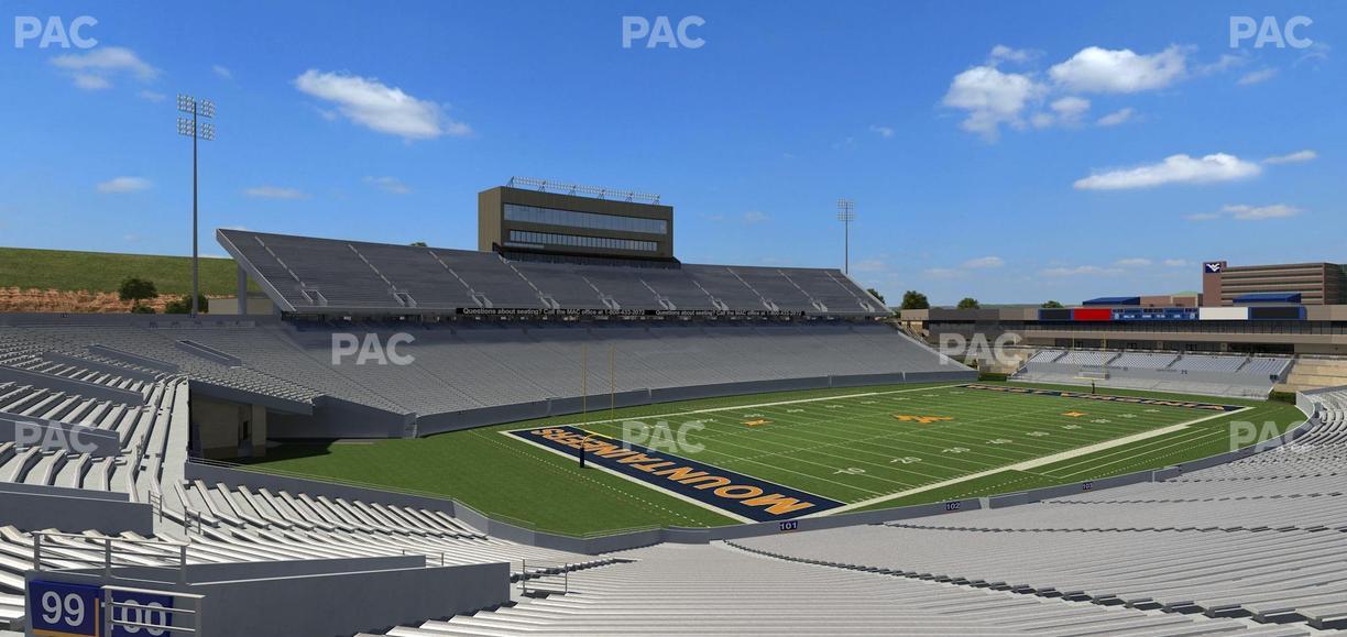 Mountaineer Field at Milan Puskar Stadium - Section 100 Seat View