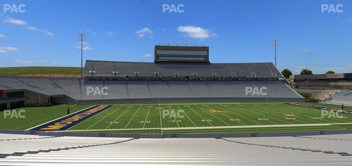 Mountaineer Field at Milan Puskar Stadium - Section 104 Seat View