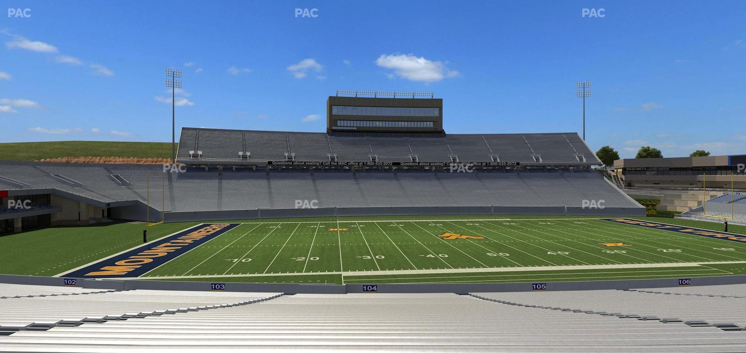 Mountaineer Field at Milan Puskar Stadium - Section 104 Seat View