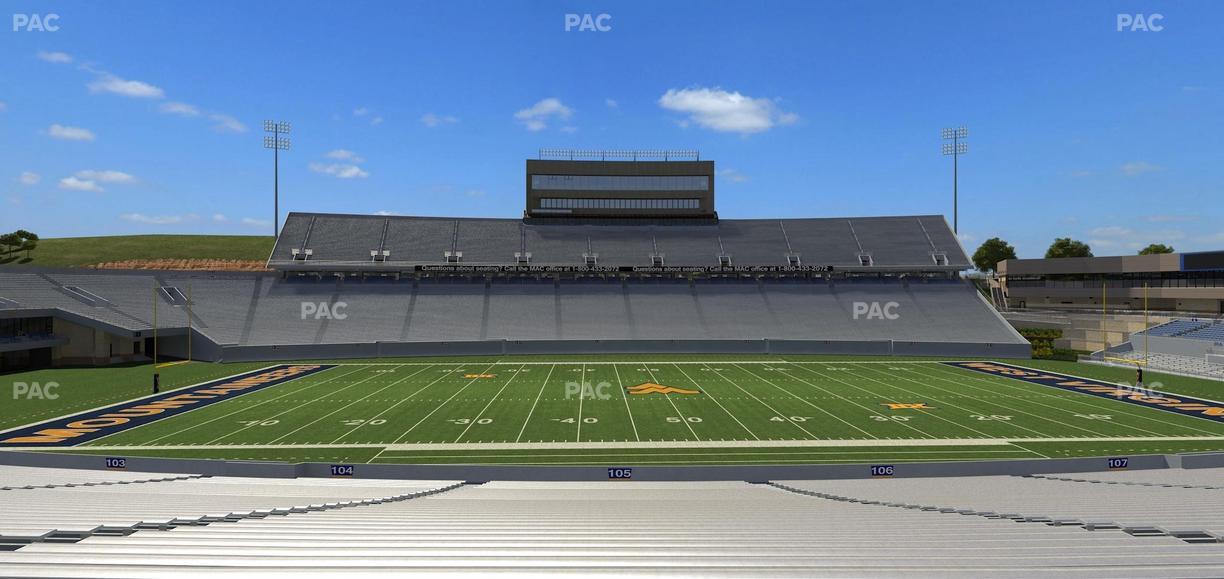 Mountaineer Field at Milan Puskar Stadium - Section 105 Seat View