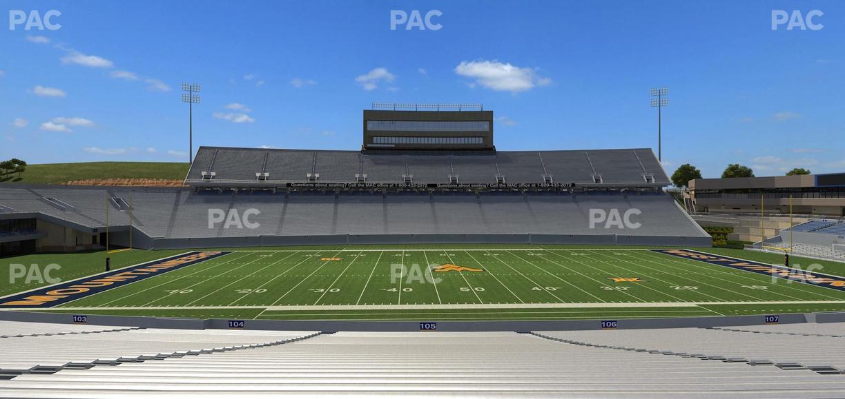 Mountaineer Field at Milan Puskar Stadium - Section 105 Seat View