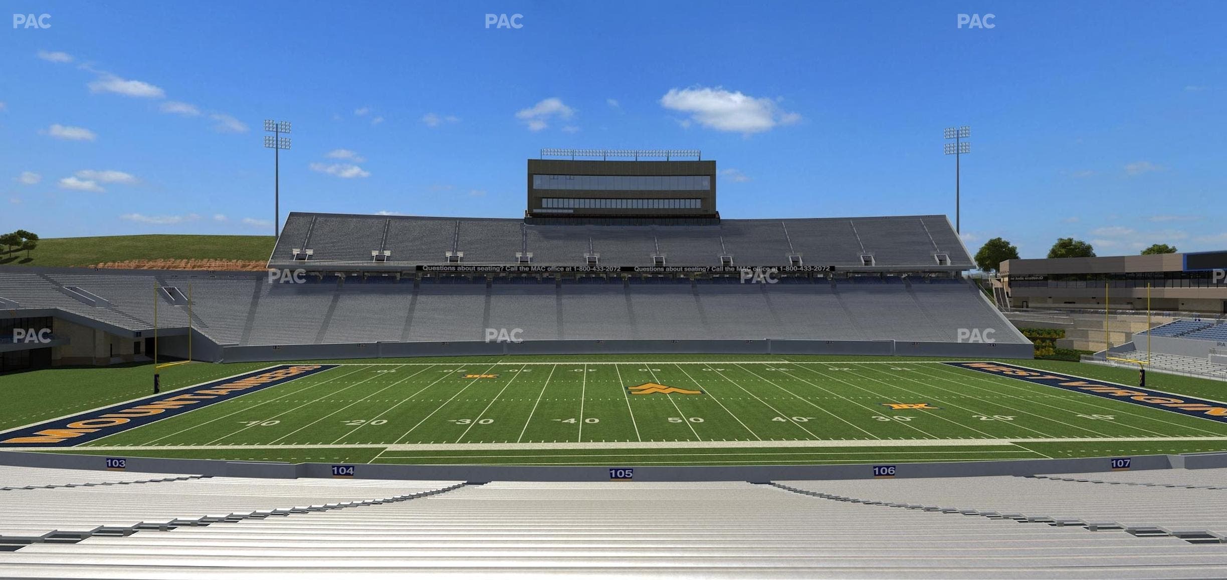 Mountaineer Field at Milan Puskar Stadium - Section 105 Seat View