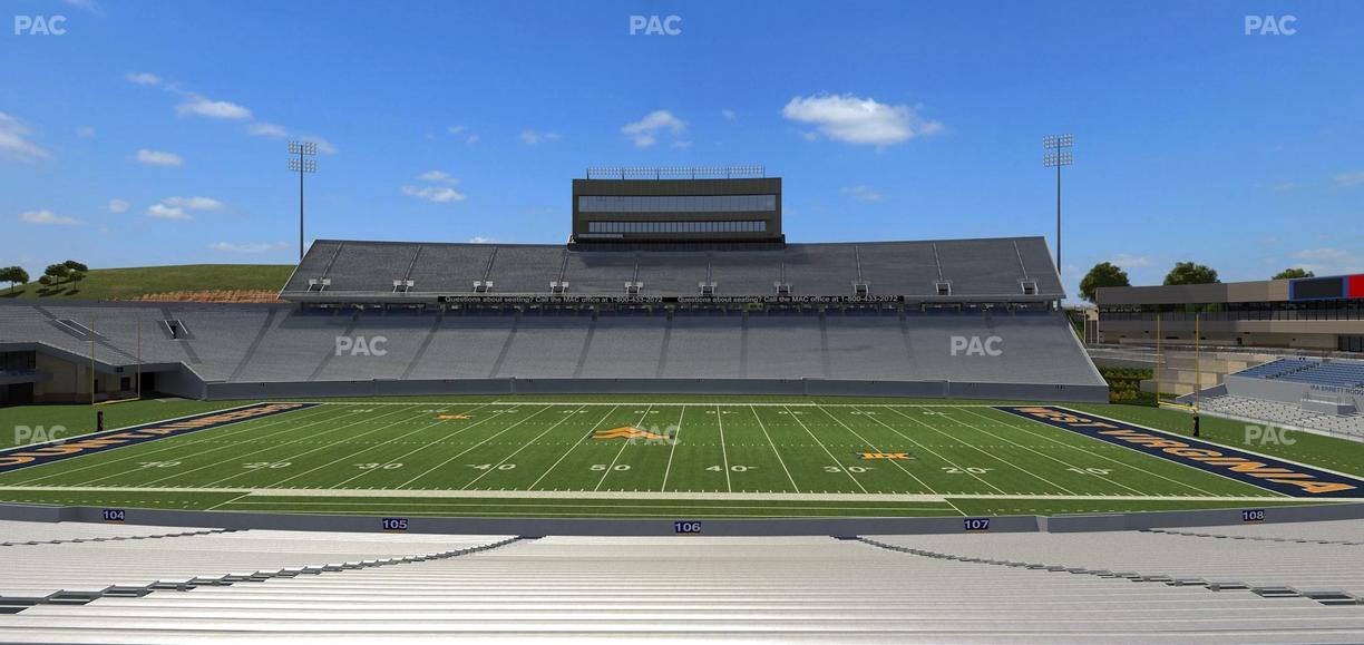 Mountaineer Field at Milan Puskar Stadium - Section 106 Seat View