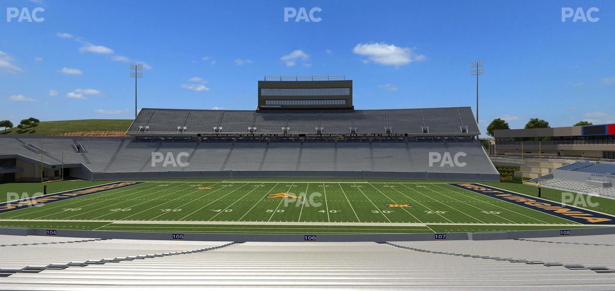 Mountaineer Field at Milan Puskar Stadium - Section 106 Seat View