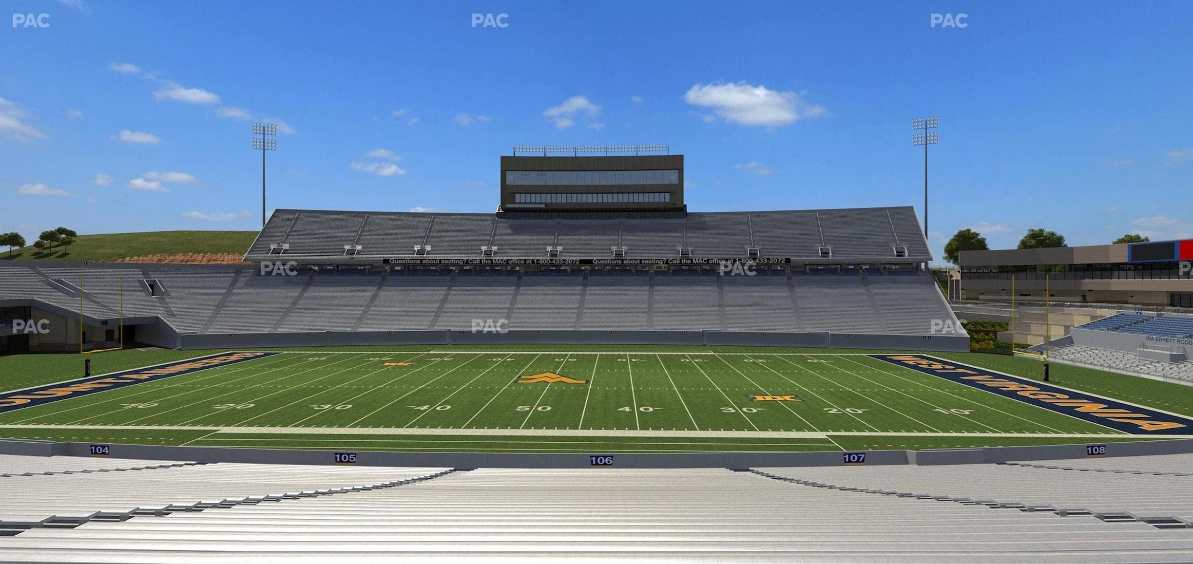 Mountaineer Field at Milan Puskar Stadium - Section 106 Seat View