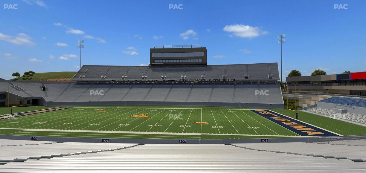 Mountaineer Field at Milan Puskar Stadium - Section 107 Seat View
