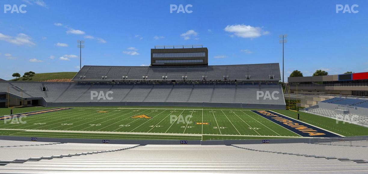 Mountaineer Field at Milan Puskar Stadium - Section 107 Seat View