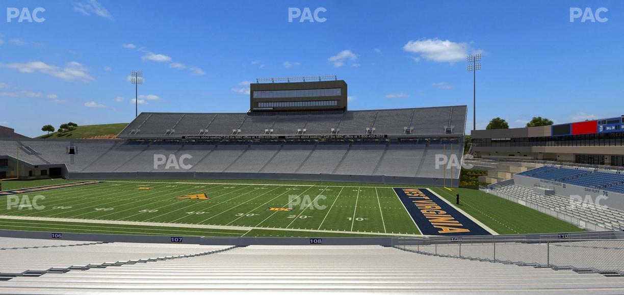 Mountaineer Field at Milan Puskar Stadium - Section 108 Seat View