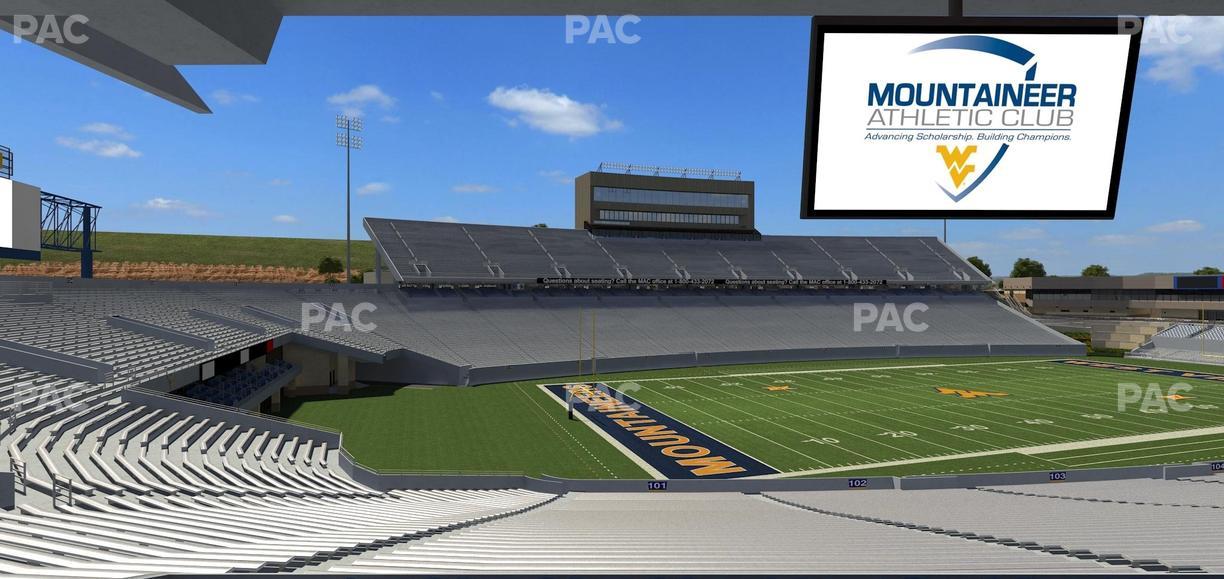 Mountaineer Field at Milan Puskar Stadium - Section Field Box 1 Seat View