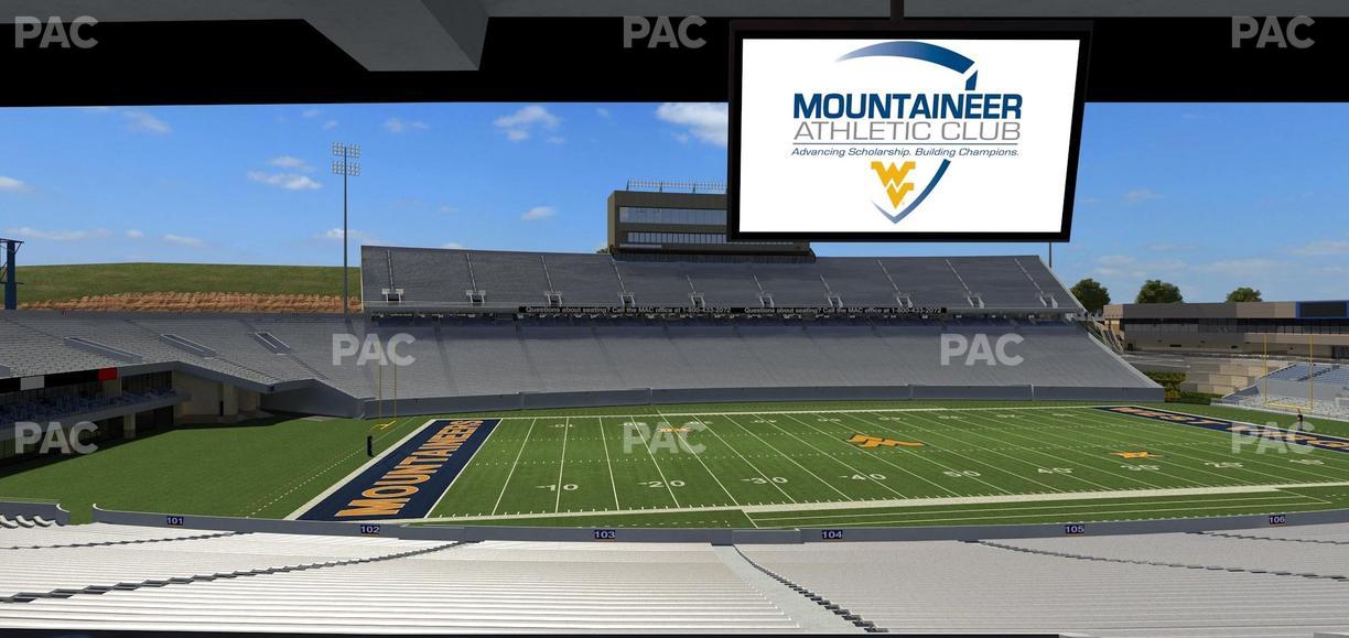 Mountaineer Field at Milan Puskar Stadium - Section Field Box 11 Seat View