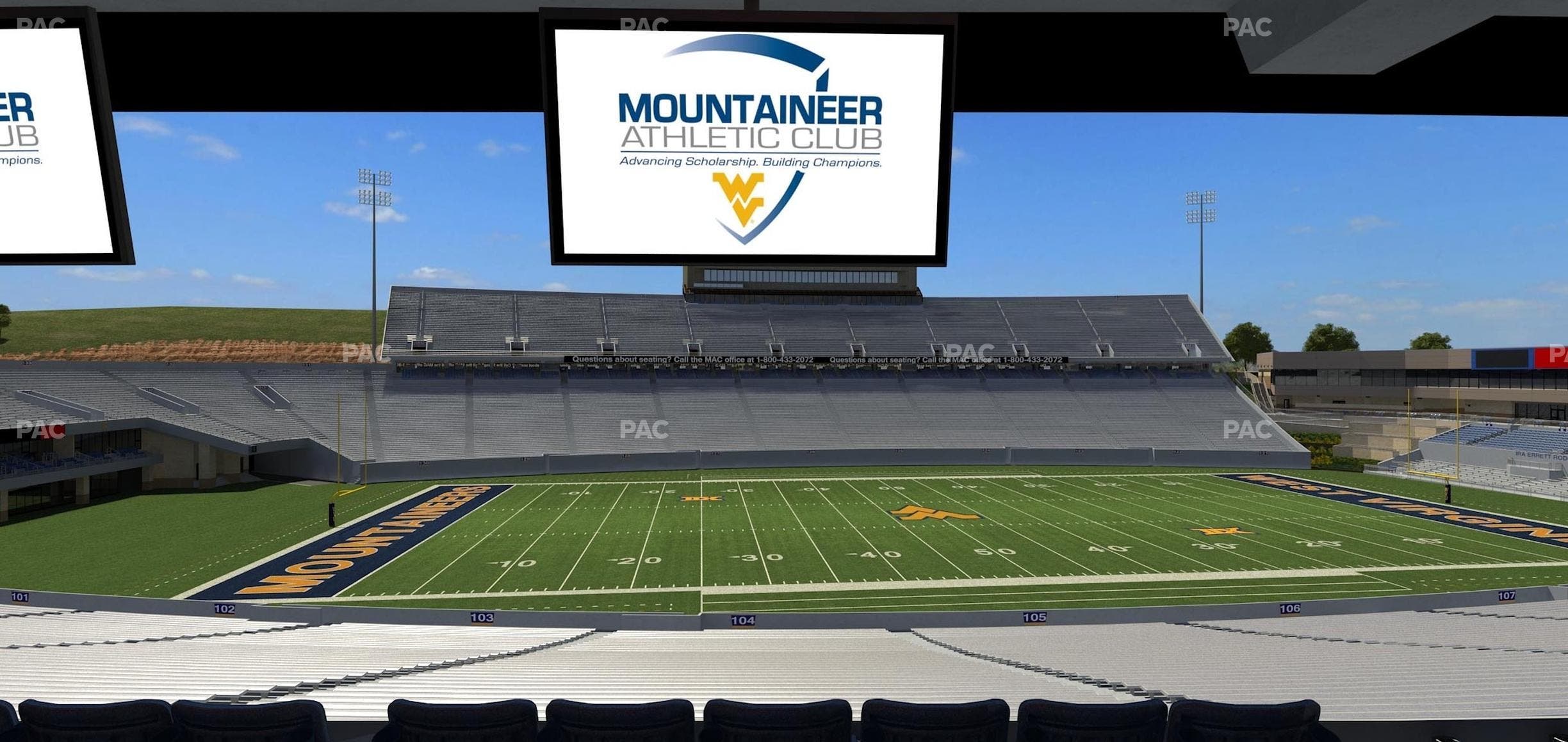 Mountaineer Field at Milan Puskar Stadium - Section Field Box 14 Seat View
