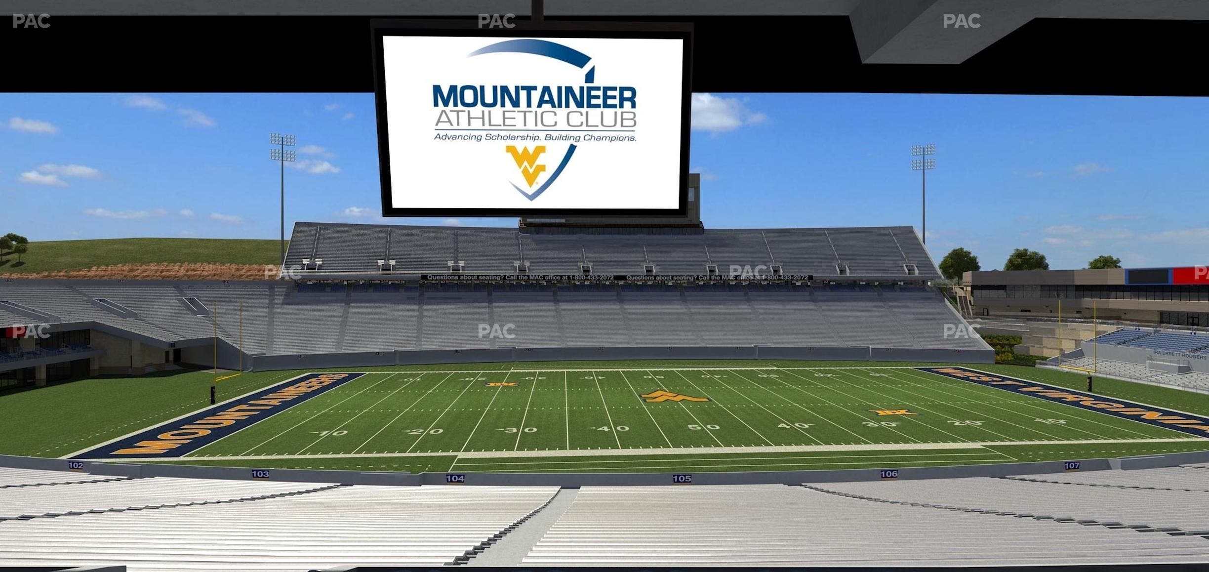 Mountaineer Field at Milan Puskar Stadium - Section Field Box 16 Seat View